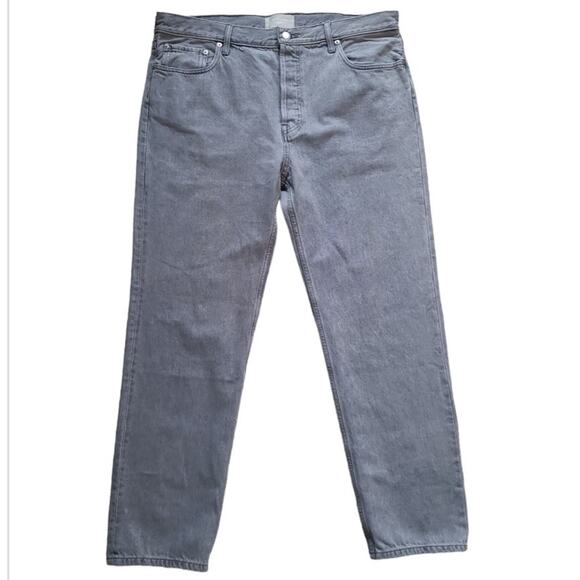 Everlane Relaxed High Rise Straight Jeans Organic Cotton Size 32L Actual 39 Gray - Picture 1 of 10